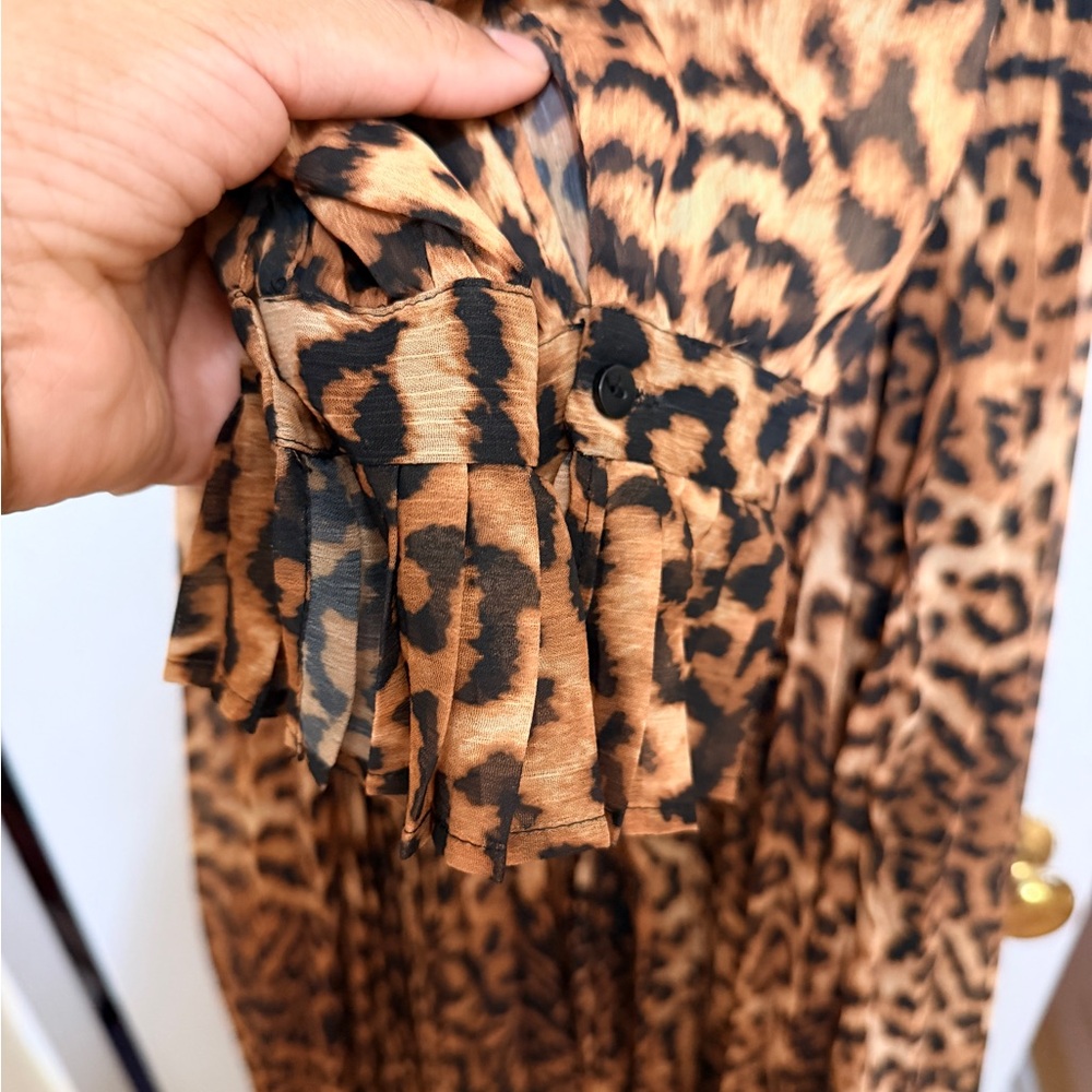 🐆 H&M Leopard Print Wrap Midi Dress – US 10 - Picture 4 of 9